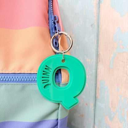 Initial Name Keyring, Custom Engraved Acrylic Keychain