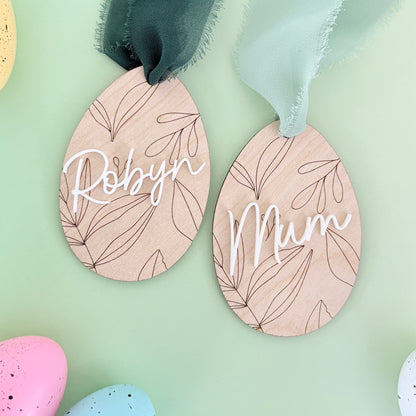 Easter Basket Tag Botanical Egg