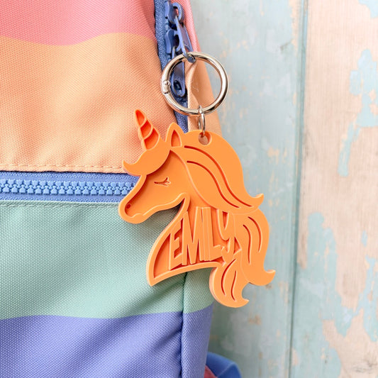 Unicorn Name Keyring Custom Glossy Acrylic Keychain