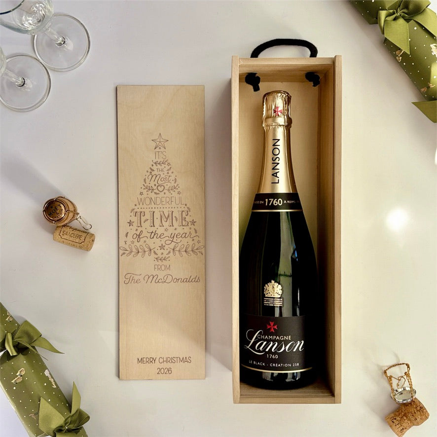 Christmas Wine Box Most Wonderful Time of the Year