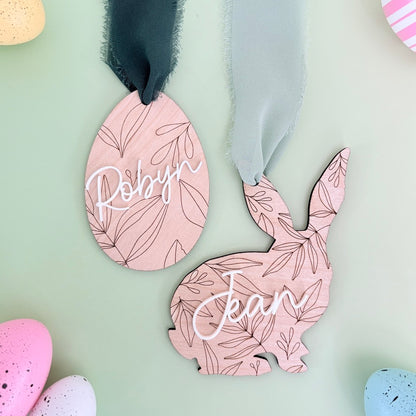 Easter Basket Tag Botanical Egg