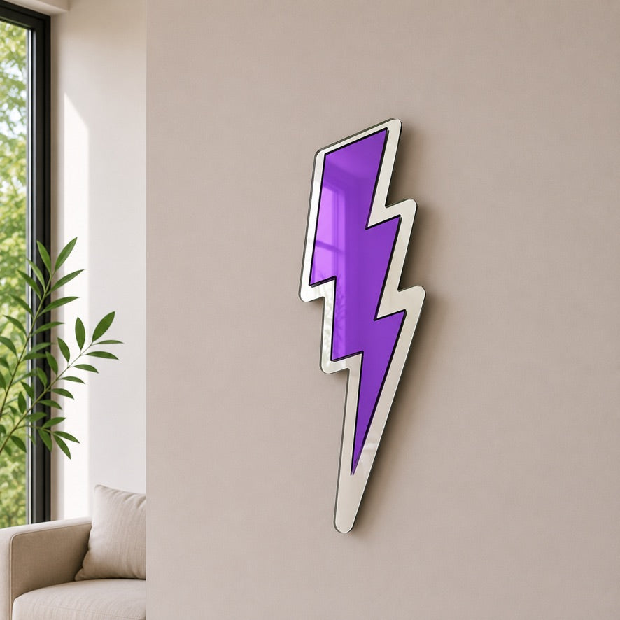 Lightning Bolt Mirrored Wall Art Smooth