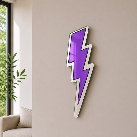 Lightning Bolt Mirrored Wall Art Smooth