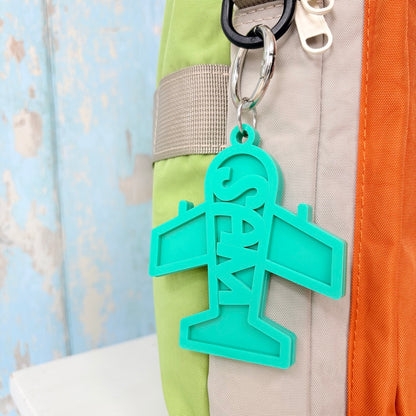 Name Plane Keyring, Custom Aeroplane Acrylic Keychain