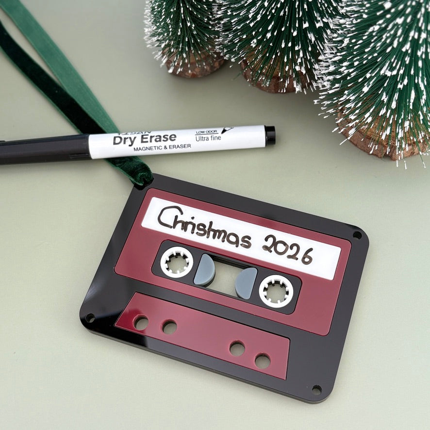 Personalised Cassette Tape Christmas Ornament