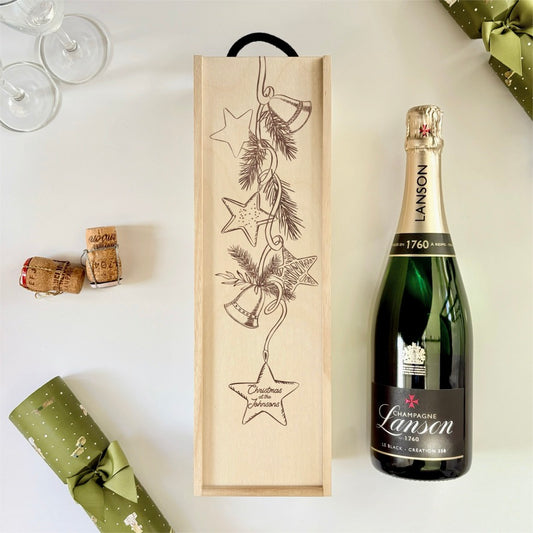 Personalised Wine Box Engraved Family Name
