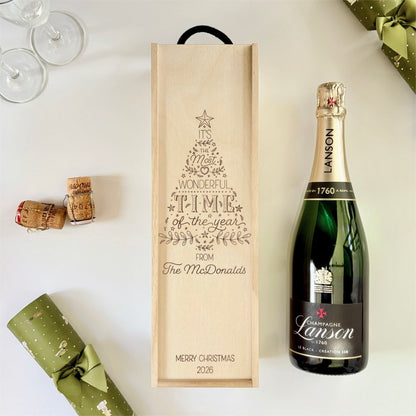 Christmas Wine Box Most Wonderful Time of the Year