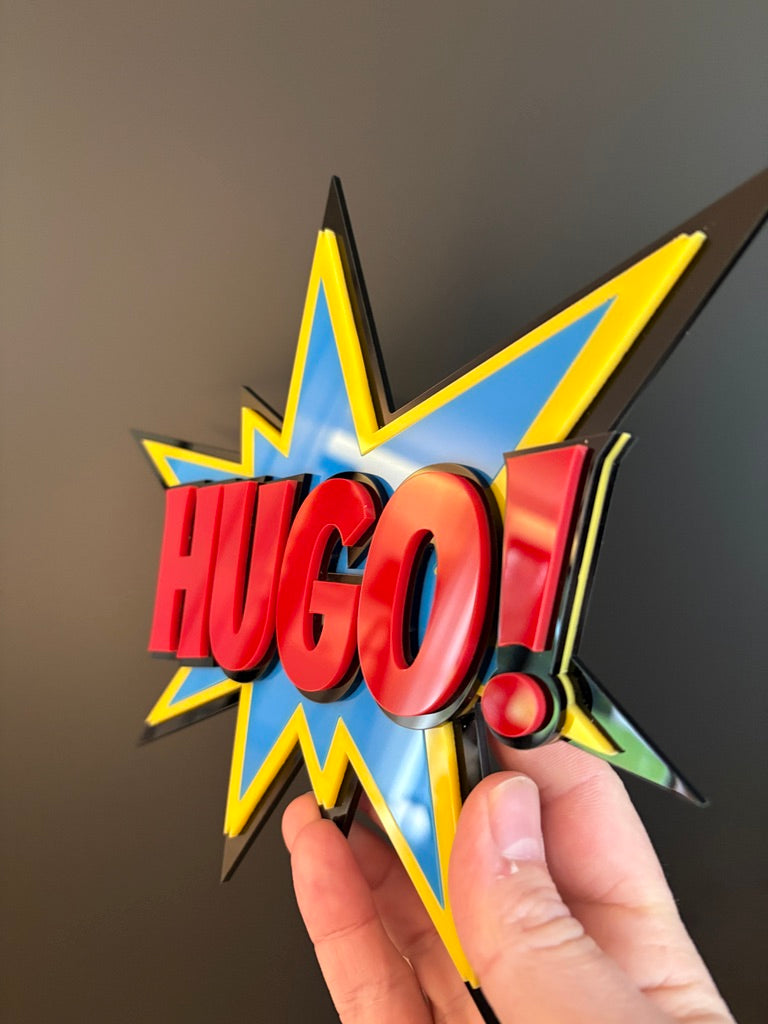 Comic Action Name Sign