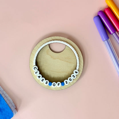 Round Wooden Class Of 2026 School Photo Frame