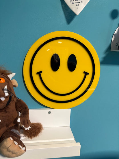 Smiley Face Acrylic Wall Art, Happy Emoji