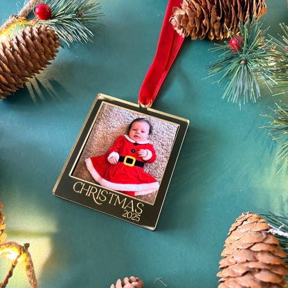 Gold Mirror Photo Frame Christmas Decoration