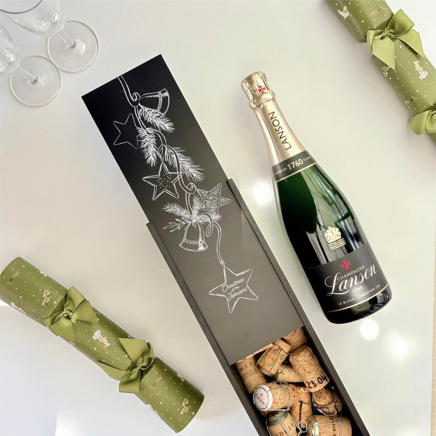 Personalised Wine Box Engraved Family Name
