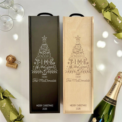 Christmas Wine Box Most Wonderful Time of the Year