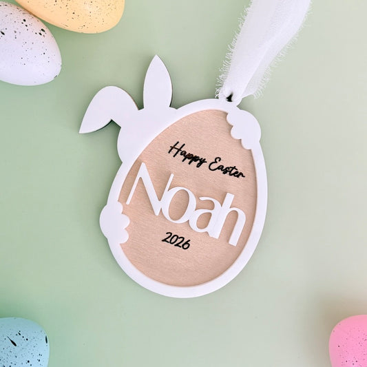 Easter Basket Flopped Ears Name Tag