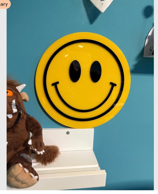 Smiley Face Acrylic Wall Art, Happy Emoji