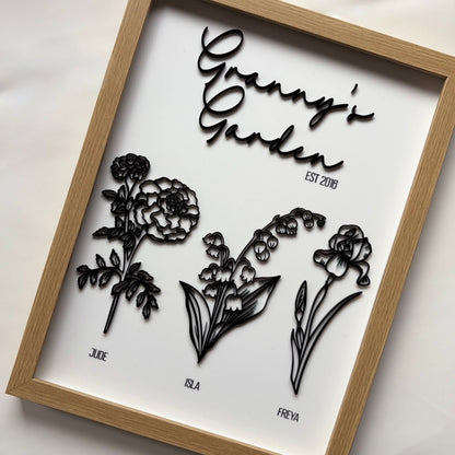 Acrylic Family Birth Flower Frame