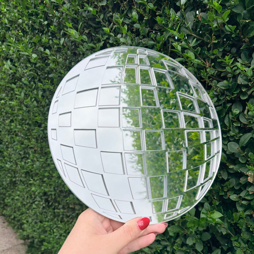 Silver Disco Ball Wall Mirror Art