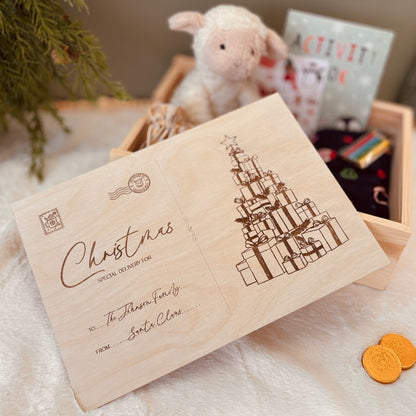 Handmade Personalised Wooden Keepsake Box - Christmas Post