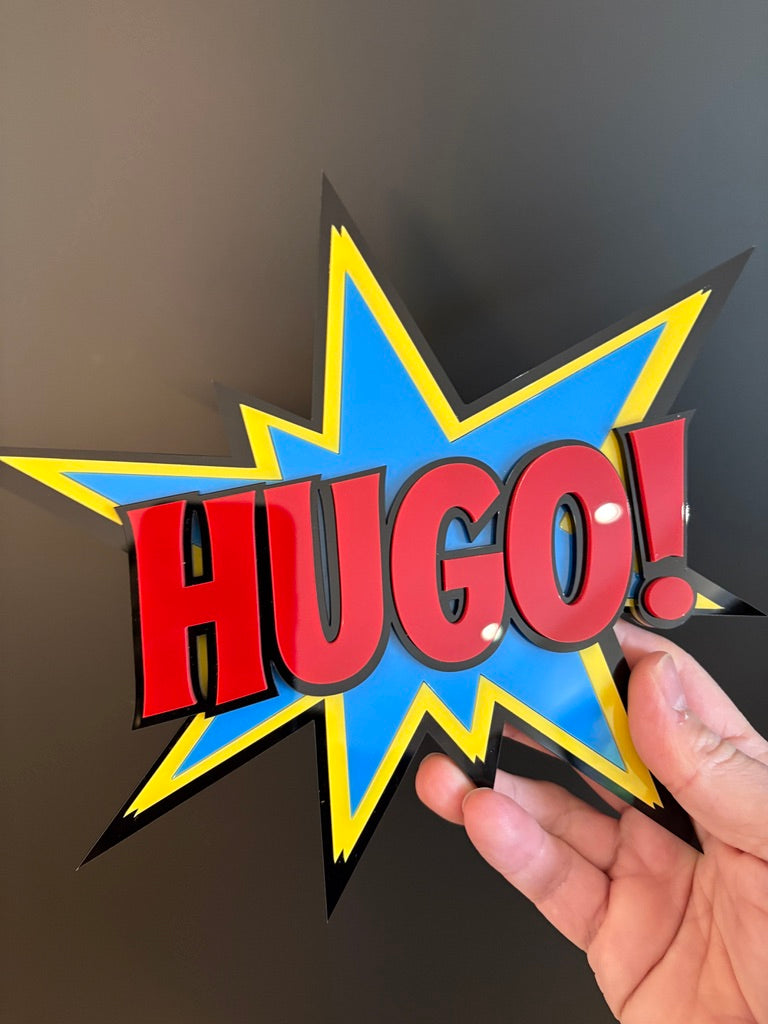 Comic Action Name Sign