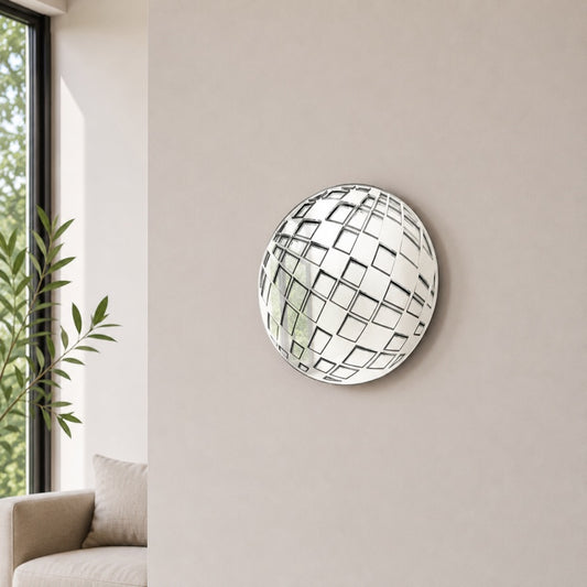 Silver Disco Ball Wall Mirror Art