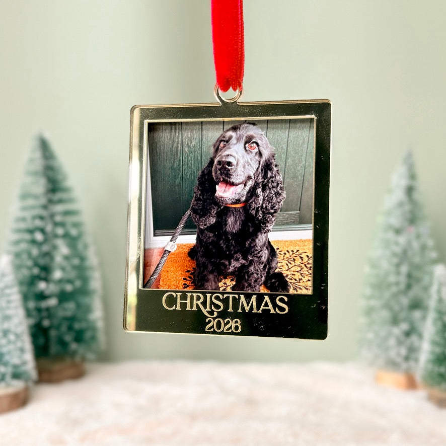 Engraved Mirror Photo Frame, Personalised