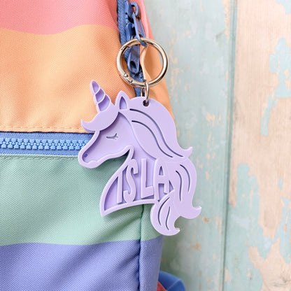 Unicorn Name Keyring Custom Glossy Acrylic Keychain