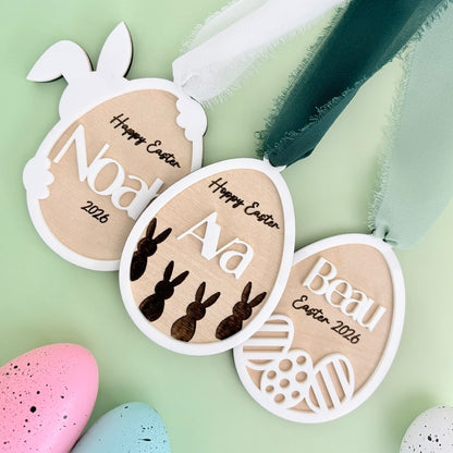 Easter Basket Bunny Silhouette Name Tag