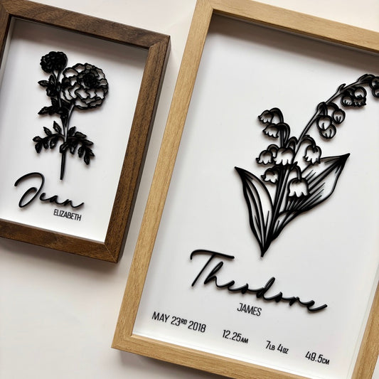 Acrylic Single Birth Flower Frame