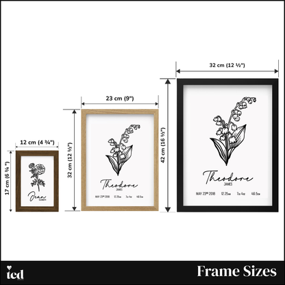 Acrylic Single Birth Flower Frame