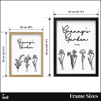 Acrylic Family Birth Flower Frame