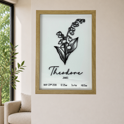Acrylic Single Birth Flower Frame
