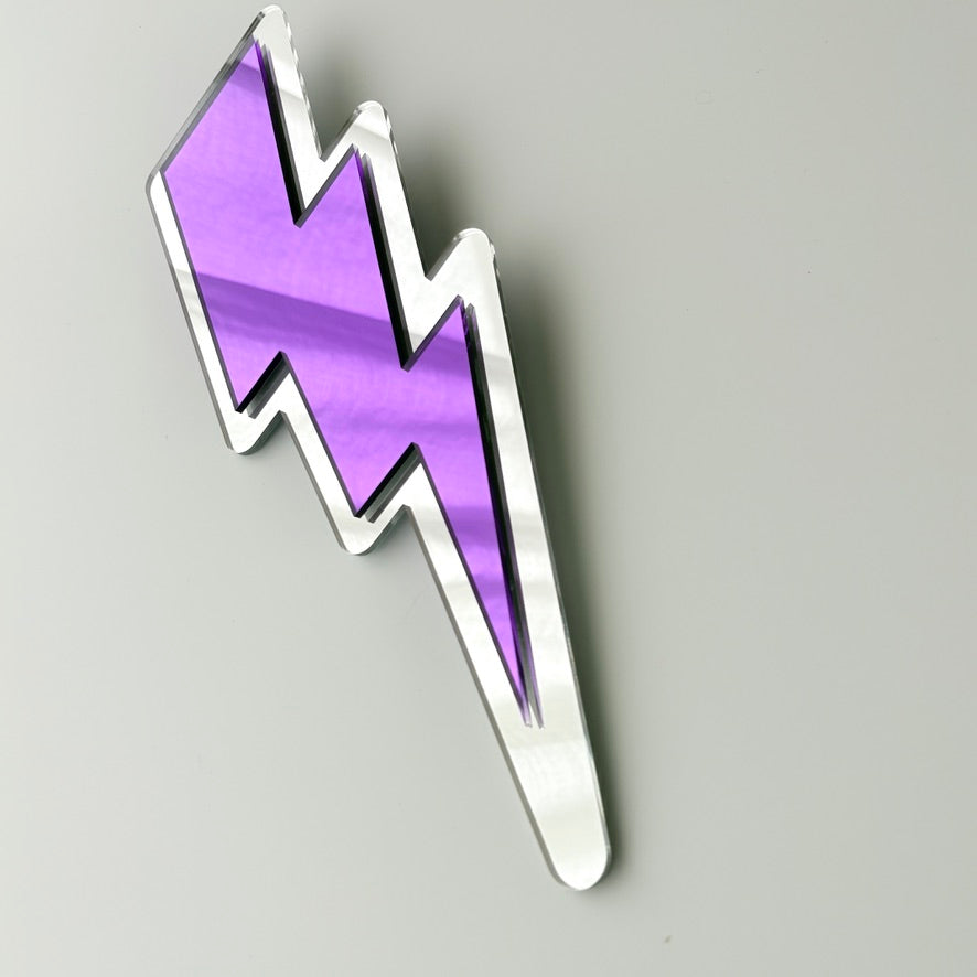 Lightning Bolt Mirrored Wall Art Smooth