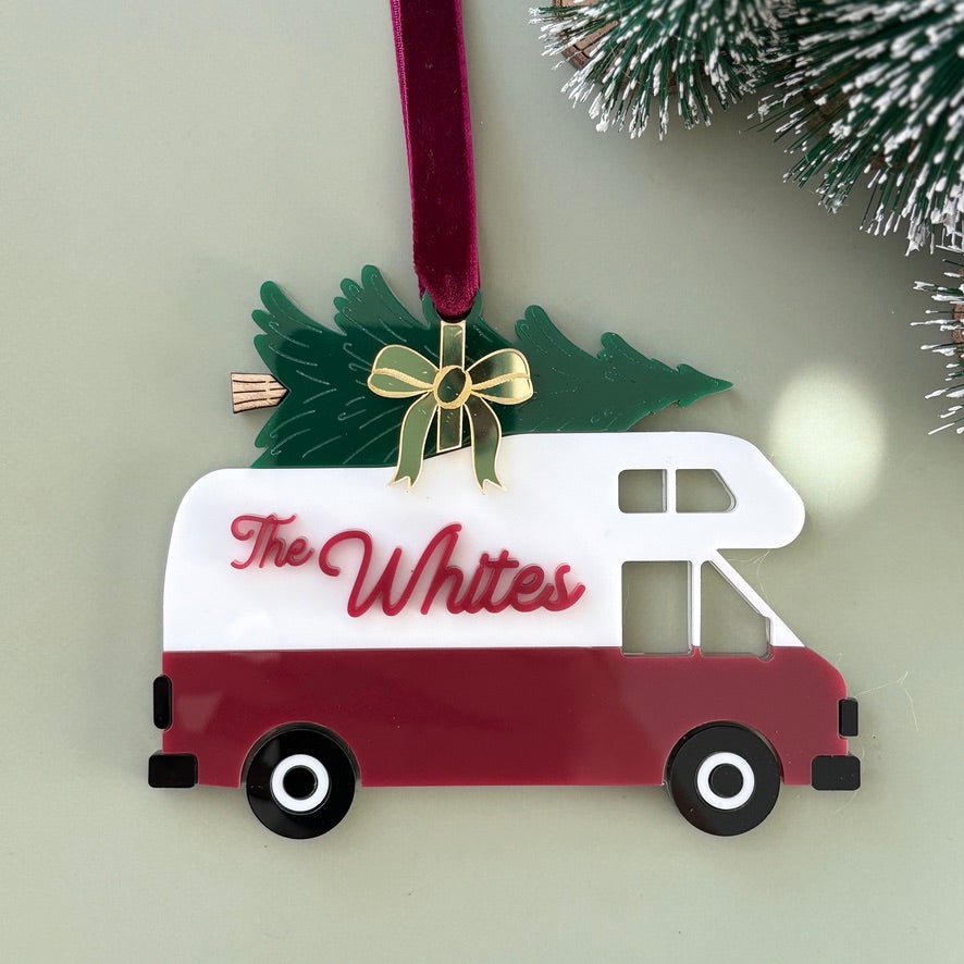 Motorhome Personalised Christmas Decoration