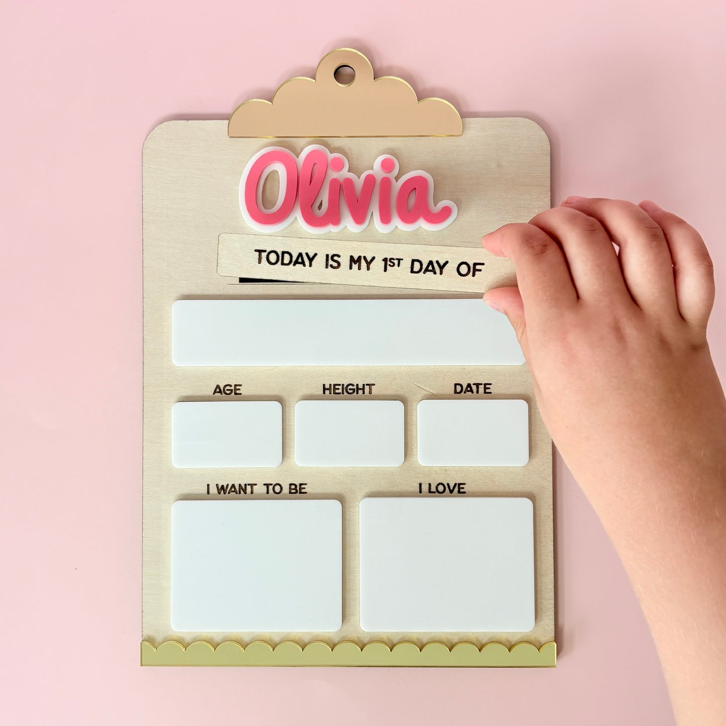 Wooden First & Last Day School Board, Reusable, Kids Photo Prop