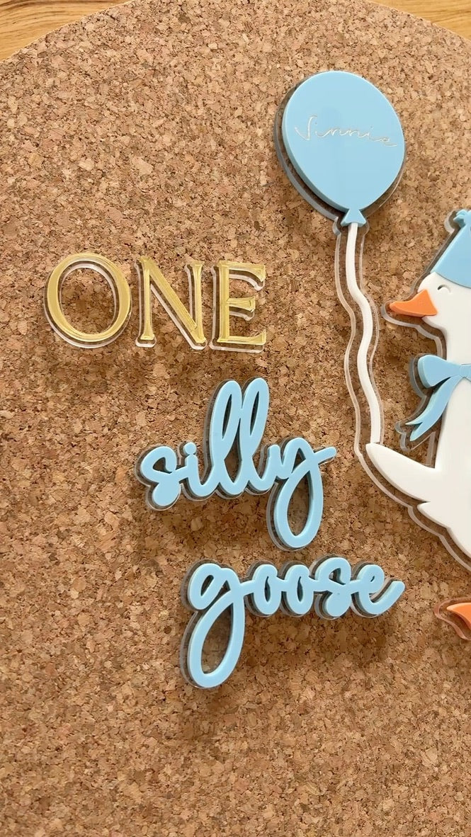 Silly Goose 1st Birthday Cake Topper