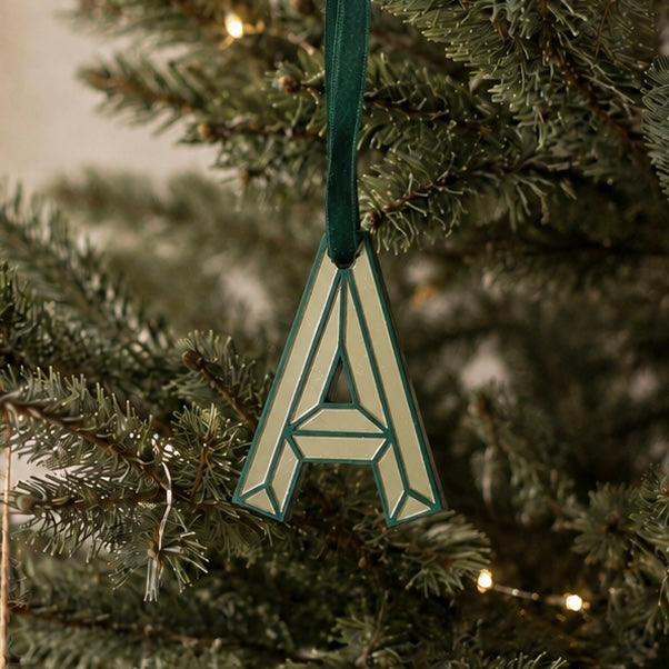 Mirrored Initial Christmas Decoration