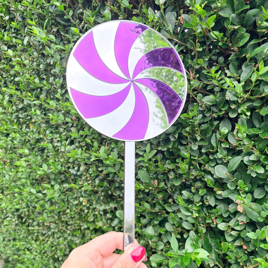 Purple Swirl Lollipop Mirror Art