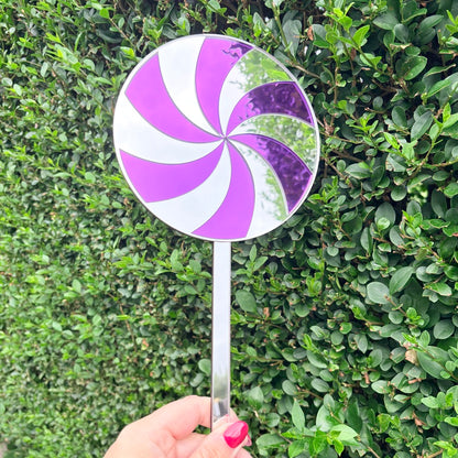 Purple Swirl Lollipop Mirror Art