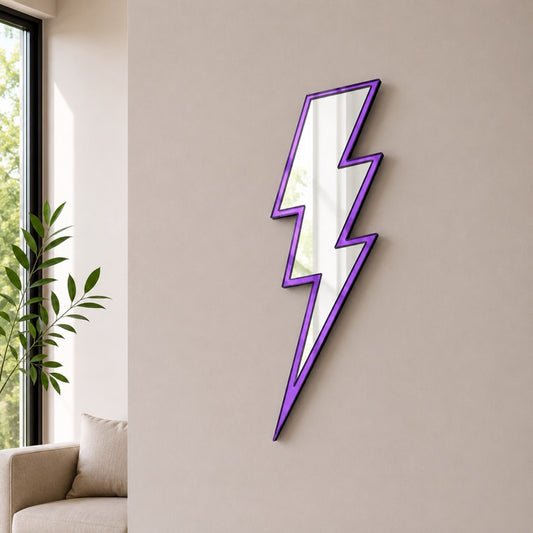 Lightning Bolt Mirrored Wall Art