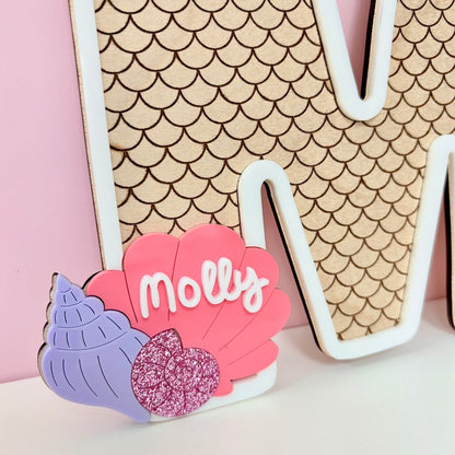 Mermaid Letter, Wooden Name Initial Sign