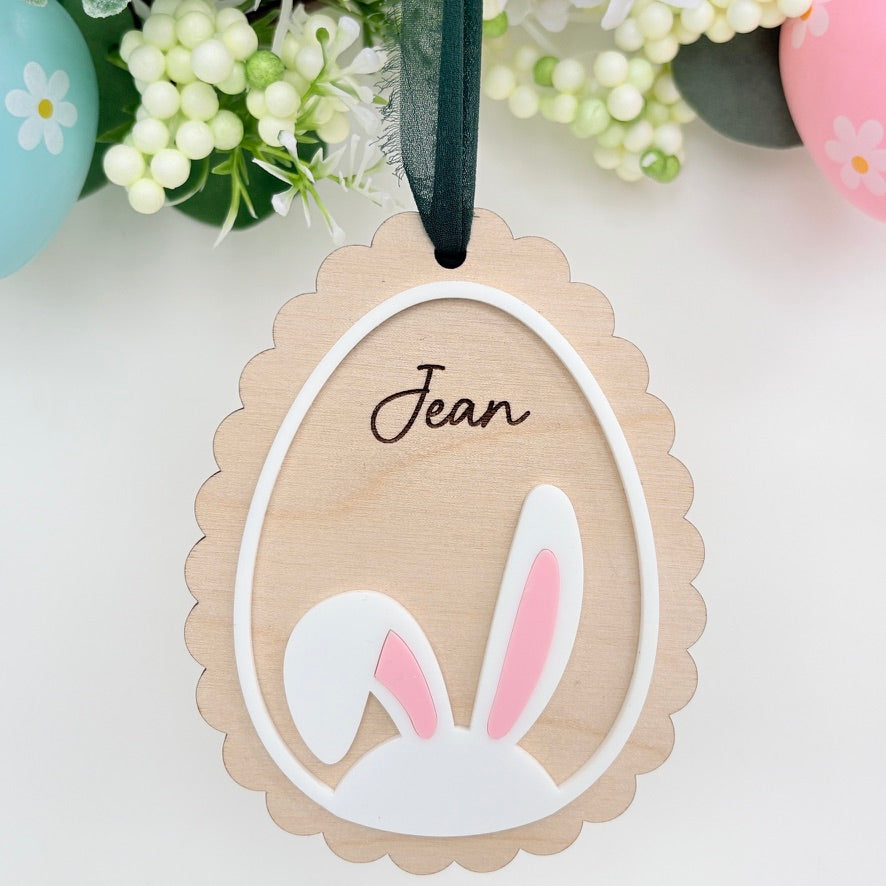 Scalloped Easter Basket Tag Flopped Ear