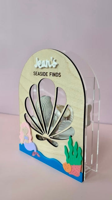 Mermaid Shell Holder, Custom Name Beach Treasure Storage Box