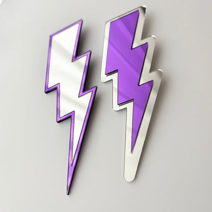 Lightning Bolt Mirrored Wall Art Smooth
