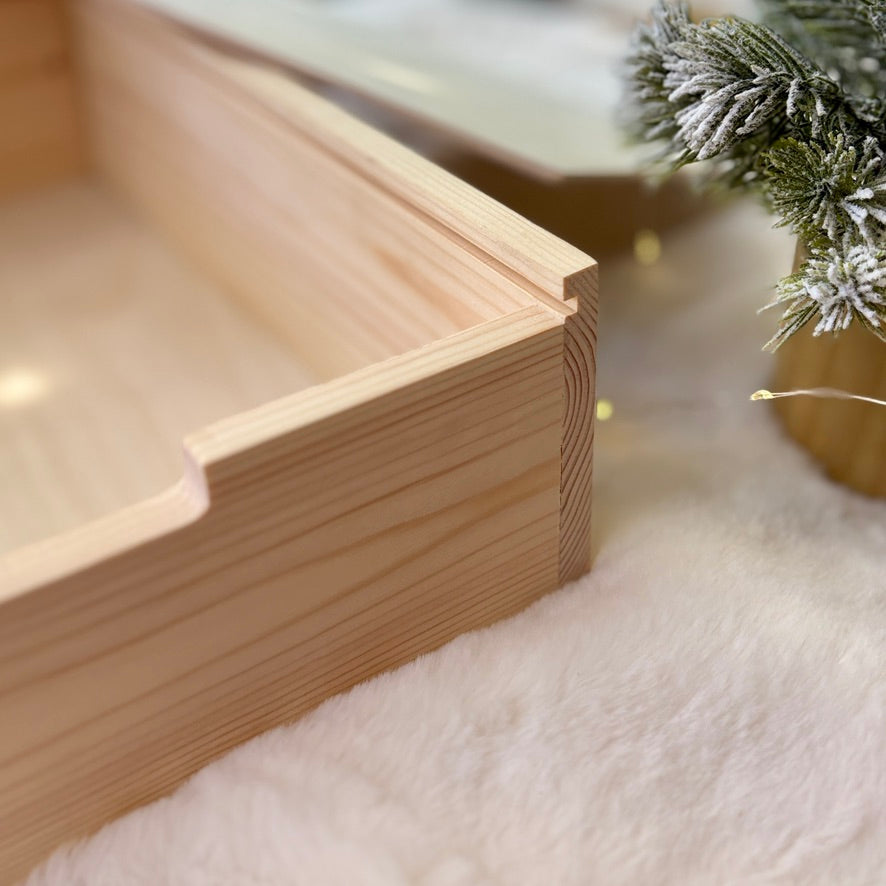Handmade Personalised Wooden Keepsake Box - Winter Village