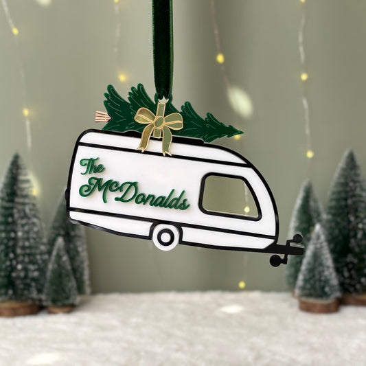 Touring Caravan Personalised Ornament