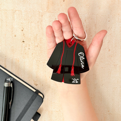 Graduation Gown Keyring School Leaver Bagtag