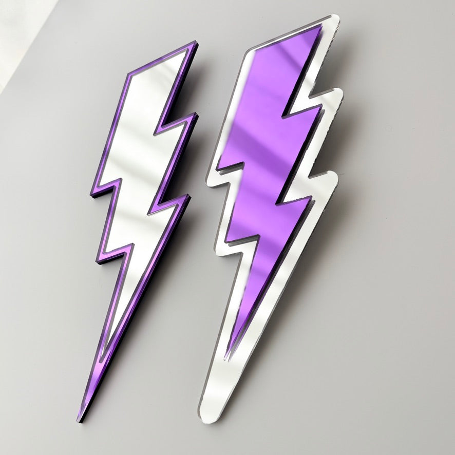 Lightning Bolt Mirrored Wall Art