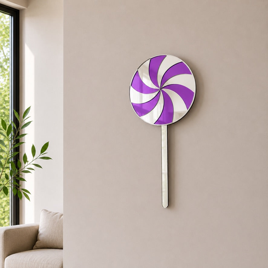 Purple Swirl Lollipop Mirror Art