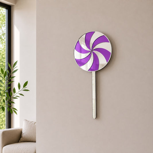 Purple Swirl Lollipop Mirror Art