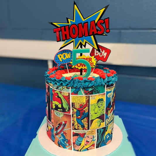Comic Action Cake Topper